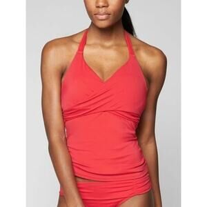 Athleta 40 D/DD Bra Cup Weap Red Tankini Top EUC Beach Vacation Cruise Resort